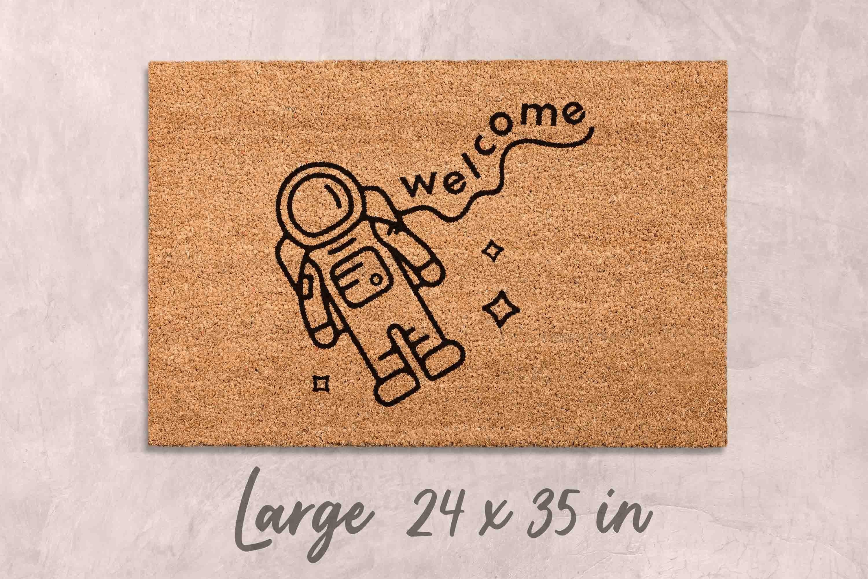 Welcome Mat: Space Theme - Funny Astronaut Design, Latex Backing