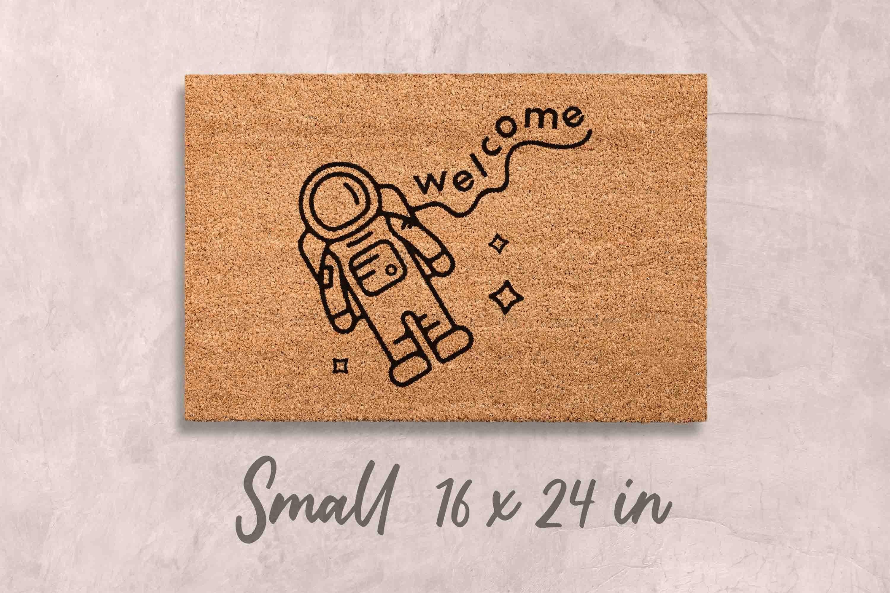 Welcome Mat: Space Theme - Funny Astronaut Design, Latex Backing