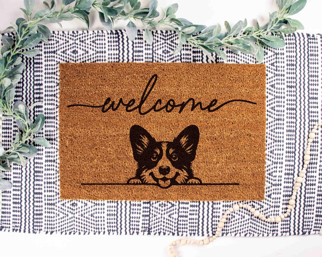 Corgi Doormat: Natural Coir, Non-Slip Welcome Mat