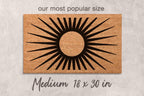 Boho Midcentury Sun Doormat, Natural Coir Fibers