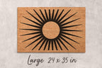 Boho Midcentury Sun Doormat, Natural Coir Fibers