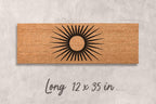 Boho Midcentury Sun Doormat, Natural Coir Fibers
