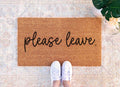 Please Leave Doormat - Funny Rude Welcome Mat, Natural Coir