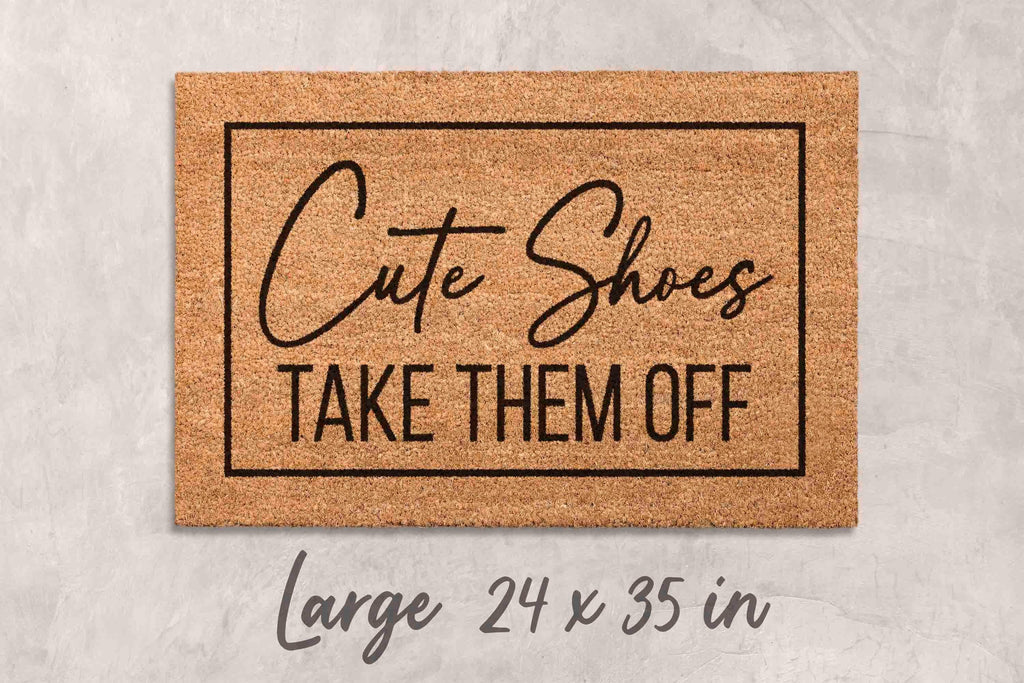 Funny Door Mat: Cute Shoes Design (Coir with Latex Backing)