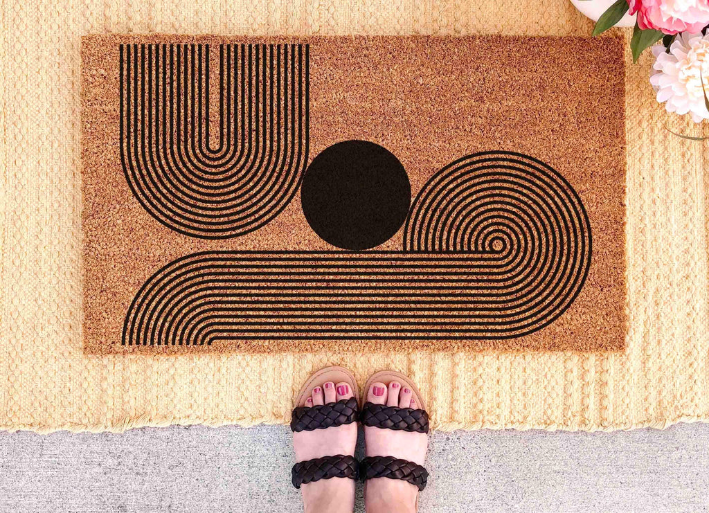 Minimalist Doormat: Midcentury Boho Style - Natural Coir Fiber