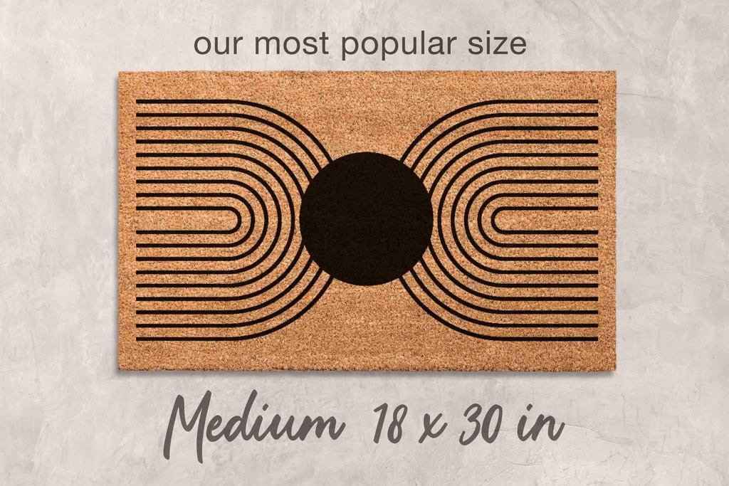 Midcentury Boho Doormat: Natural Coir, Minimalist Welcome Mat