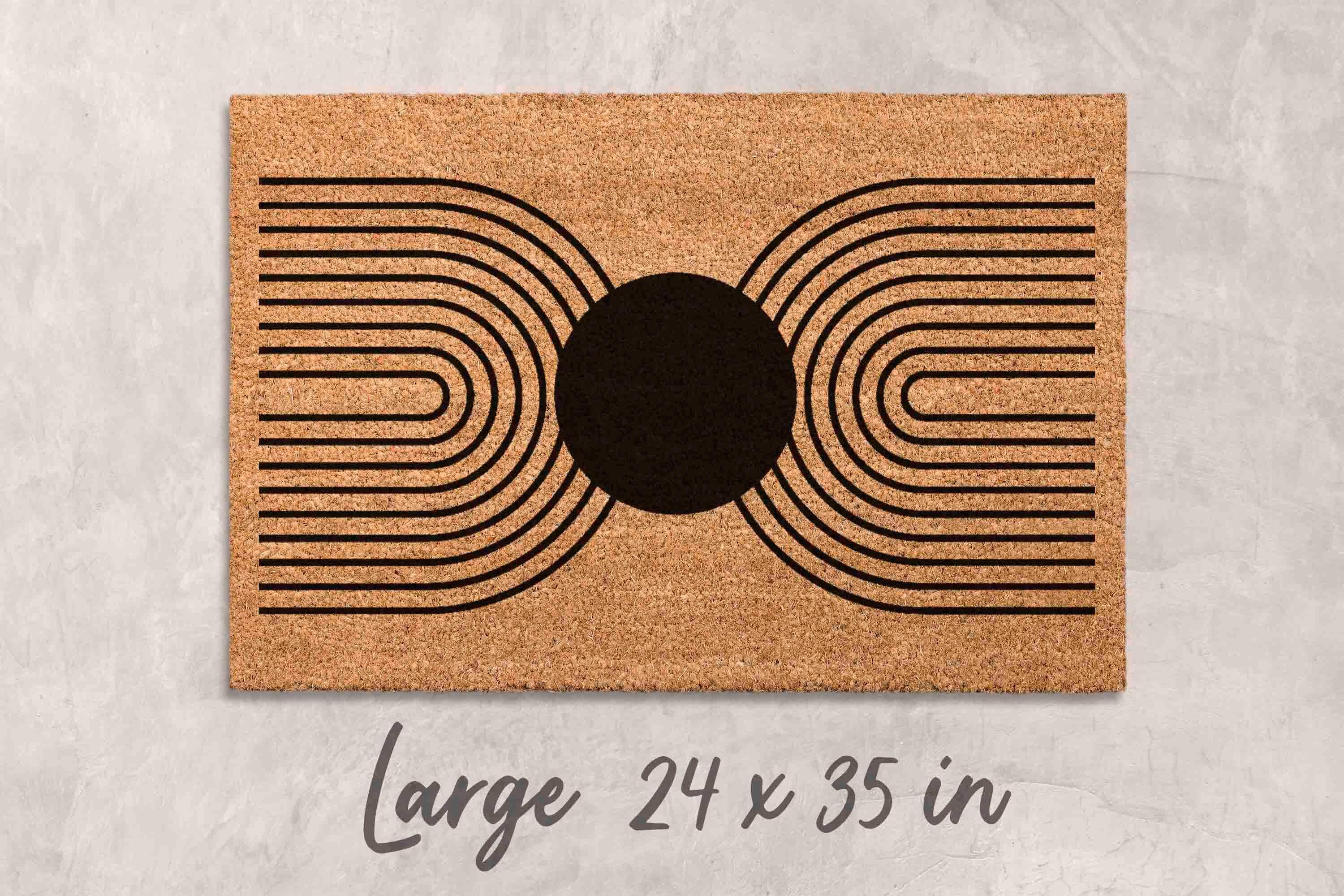 Midcentury Boho Doormat: Natural Coir, Minimalist Welcome Mat