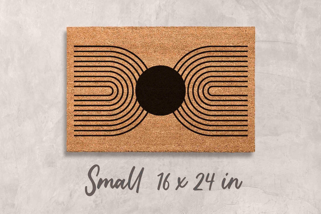 Midcentury Boho Doormat: Natural Coir, Minimalist Welcome Mat