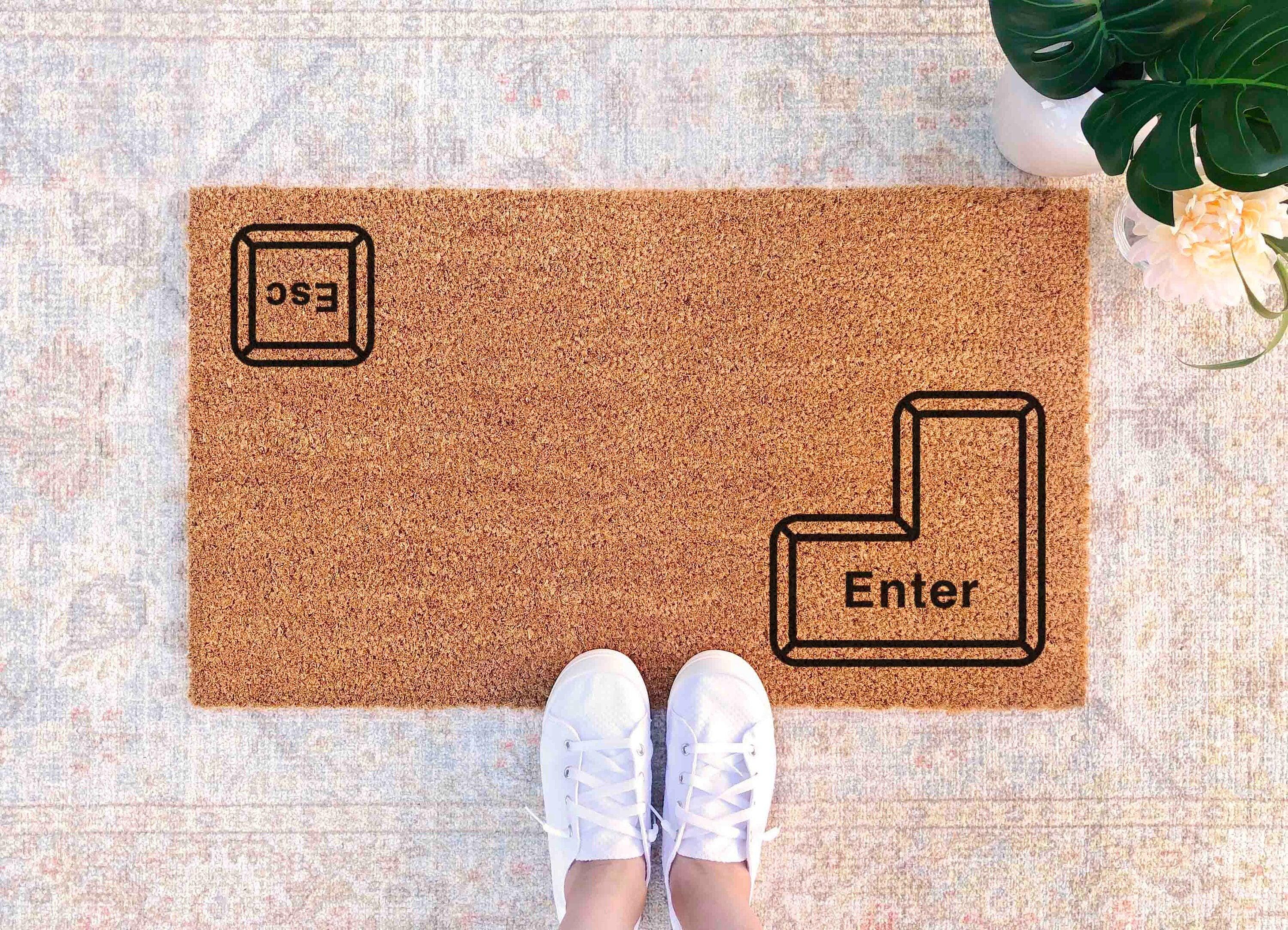 Enter Escape Doormat Keyboard Doormat Nerdy Gift Welcome Mat Cool Welcome Mat Nerd Unique Door Mat Unique Doormat Computer Gift Programmer