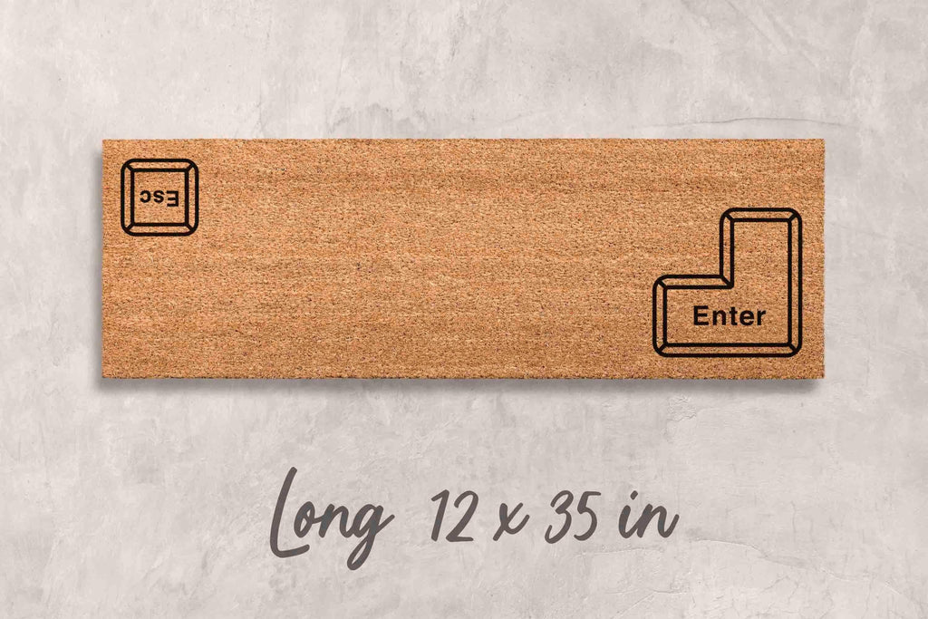 Enter Escape Doormat: Funny Keyboard Design - Natural Coir Fiber