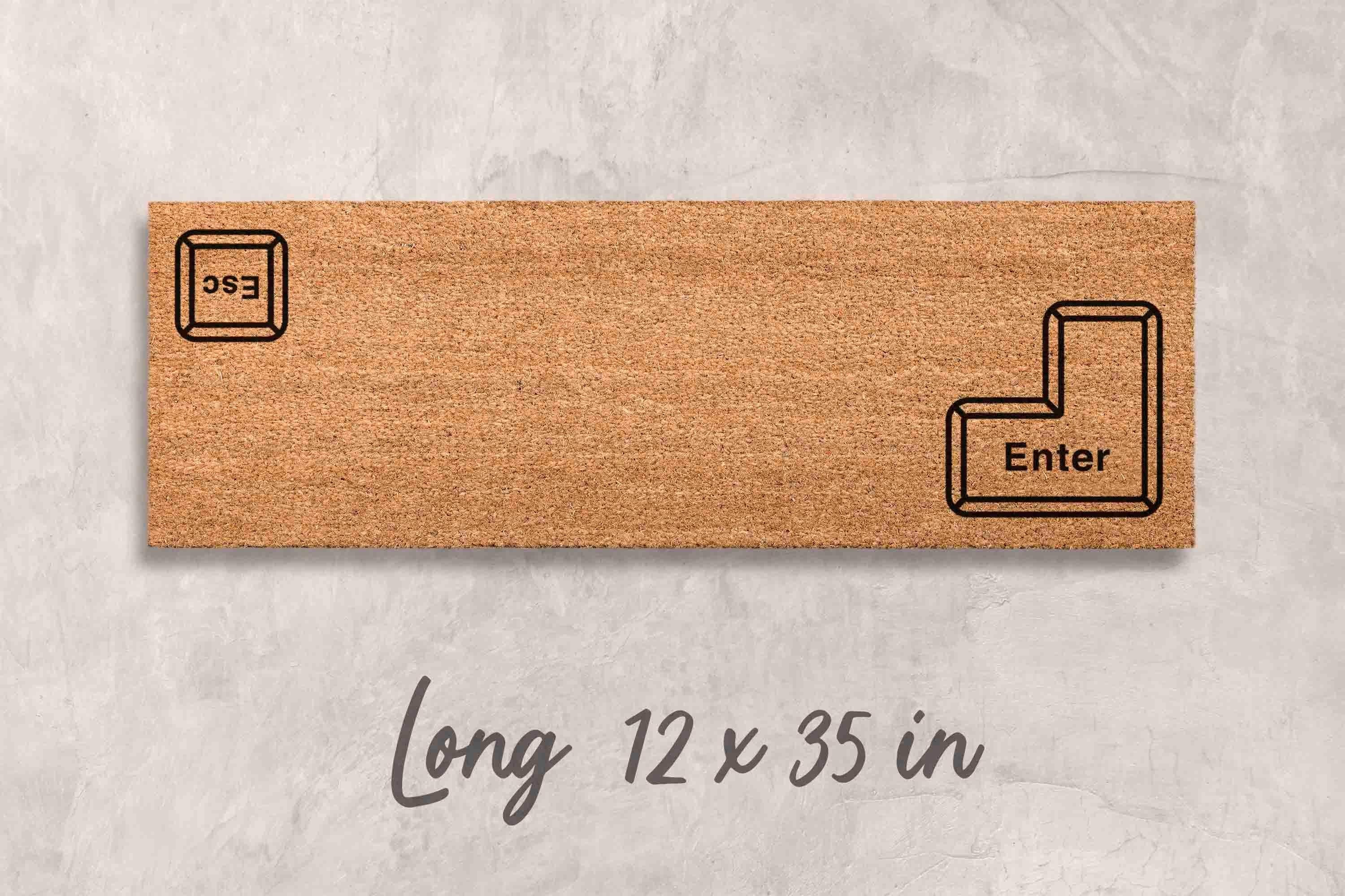Enter Escape Doormat: Funny Keyboard Design - Natural Coir Fiber