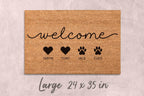 Personalized Dog Doormat: Custom Family Name - Natural Coir Fiber
