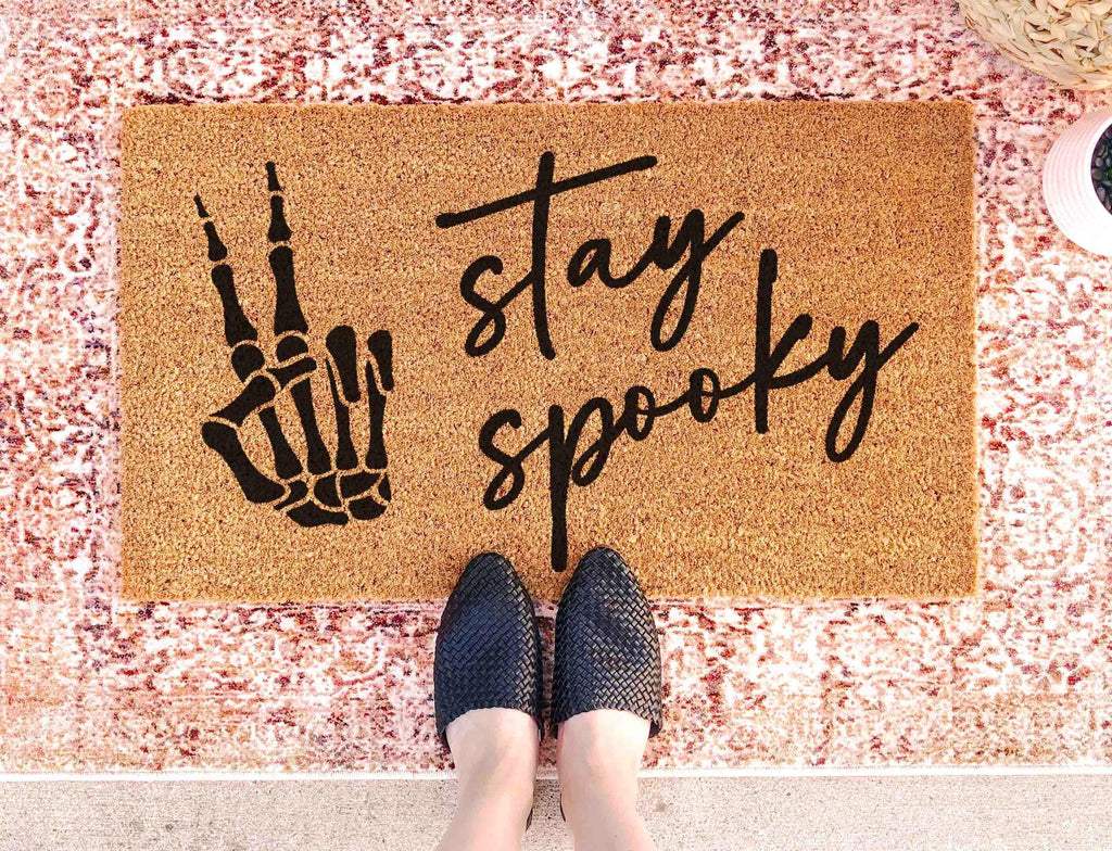 Halloween Doormat: Stay Spooky Design - Natural Coir Fiber