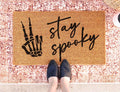 Halloween Doormat: Stay Spooky Design - Natural Coir Fiber