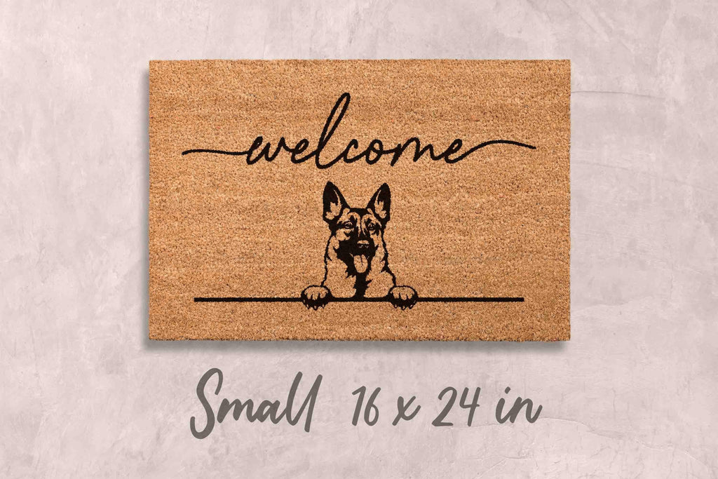 German Shepherd Doormat, Natural Coir (Latex Backing, Outdoor/Indoor)