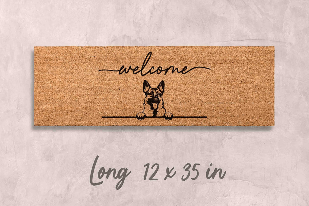 German Shepherd Doormat, Natural Coir (Latex Backing, Outdoor/Indoor)