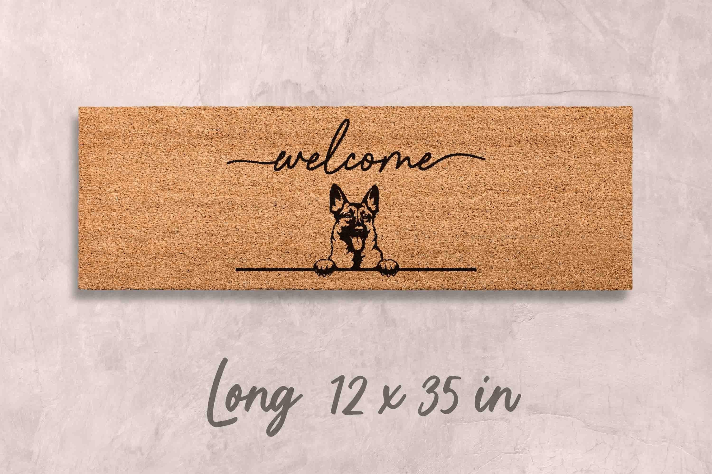 German Shepherd Doormat, Natural Coir (Latex Backing, Outdoor/Indoor)