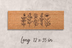 Wildflower Coir Doormat, Floral Design (Front Door, Outdoor Use)