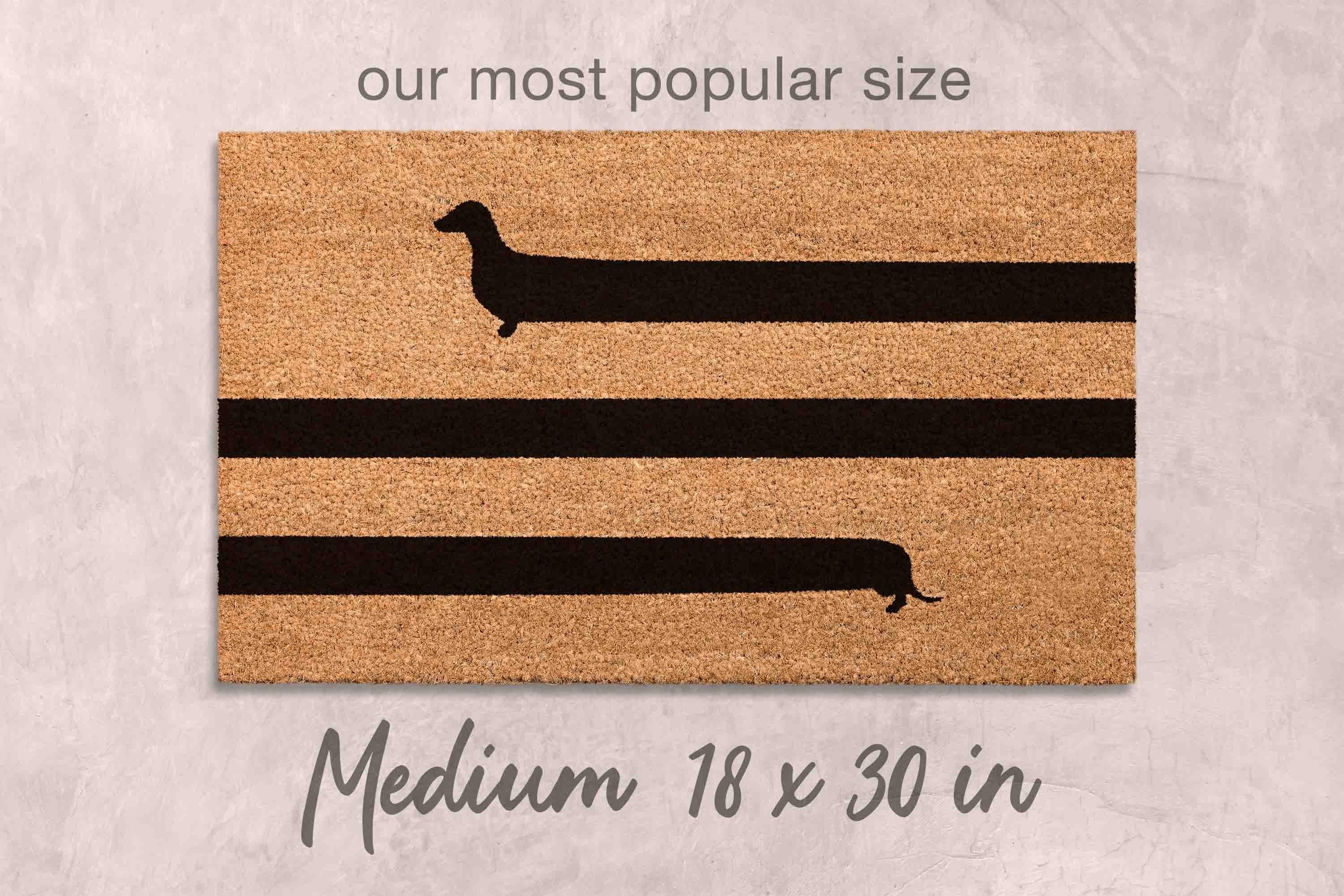 Funny Dachshund Doormat - Dog Mom Welcome Mat, Natural Fiber