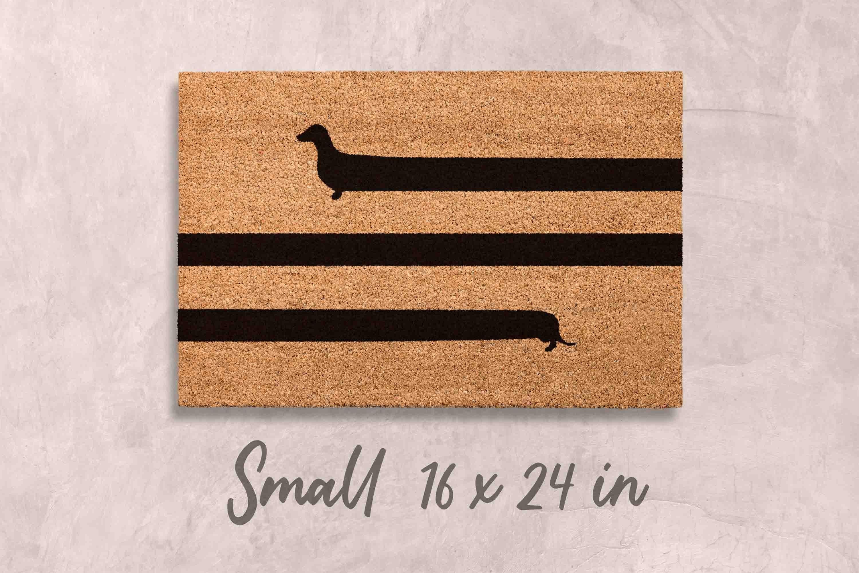 Funny Dachshund Doormat - Dog Mom Welcome Mat, Natural Fiber