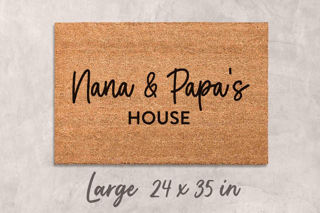 Grandparents Welcome Doormat - Personalized Natural Coir Mat