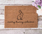 Funny Easter Bunny Doormat - Natural Coir with Latex Backing