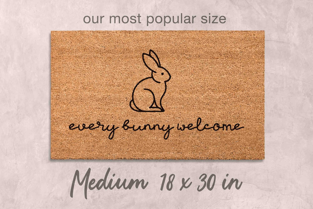 Funny Easter Bunny Doormat - Natural Coir with Latex Backing