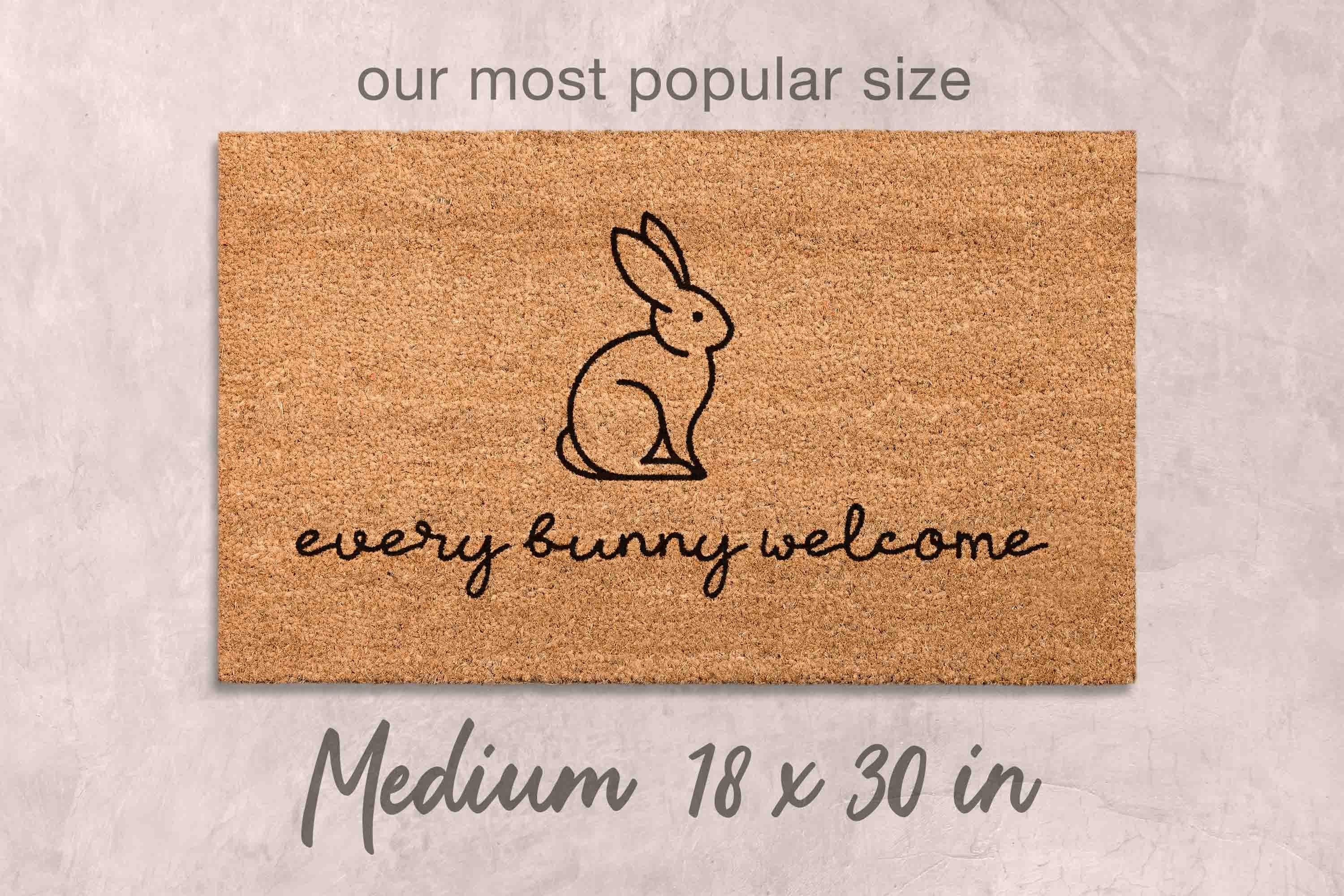 Funny Easter Bunny Doormat - Natural Coir with Latex Backing