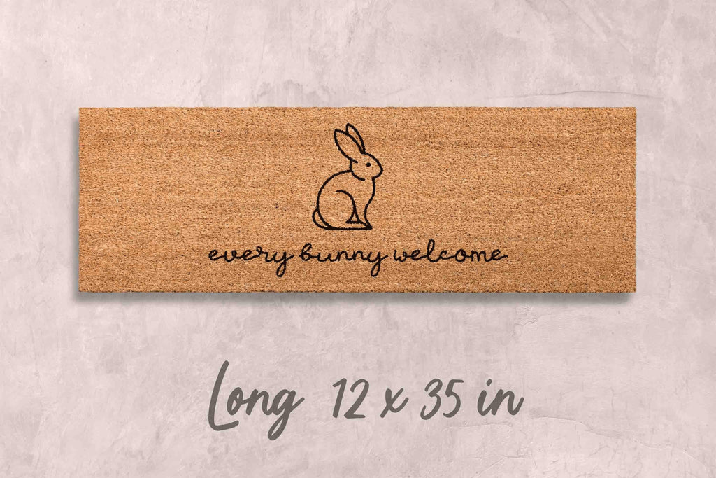 Funny Easter Bunny Doormat - Natural Coir with Latex Backing