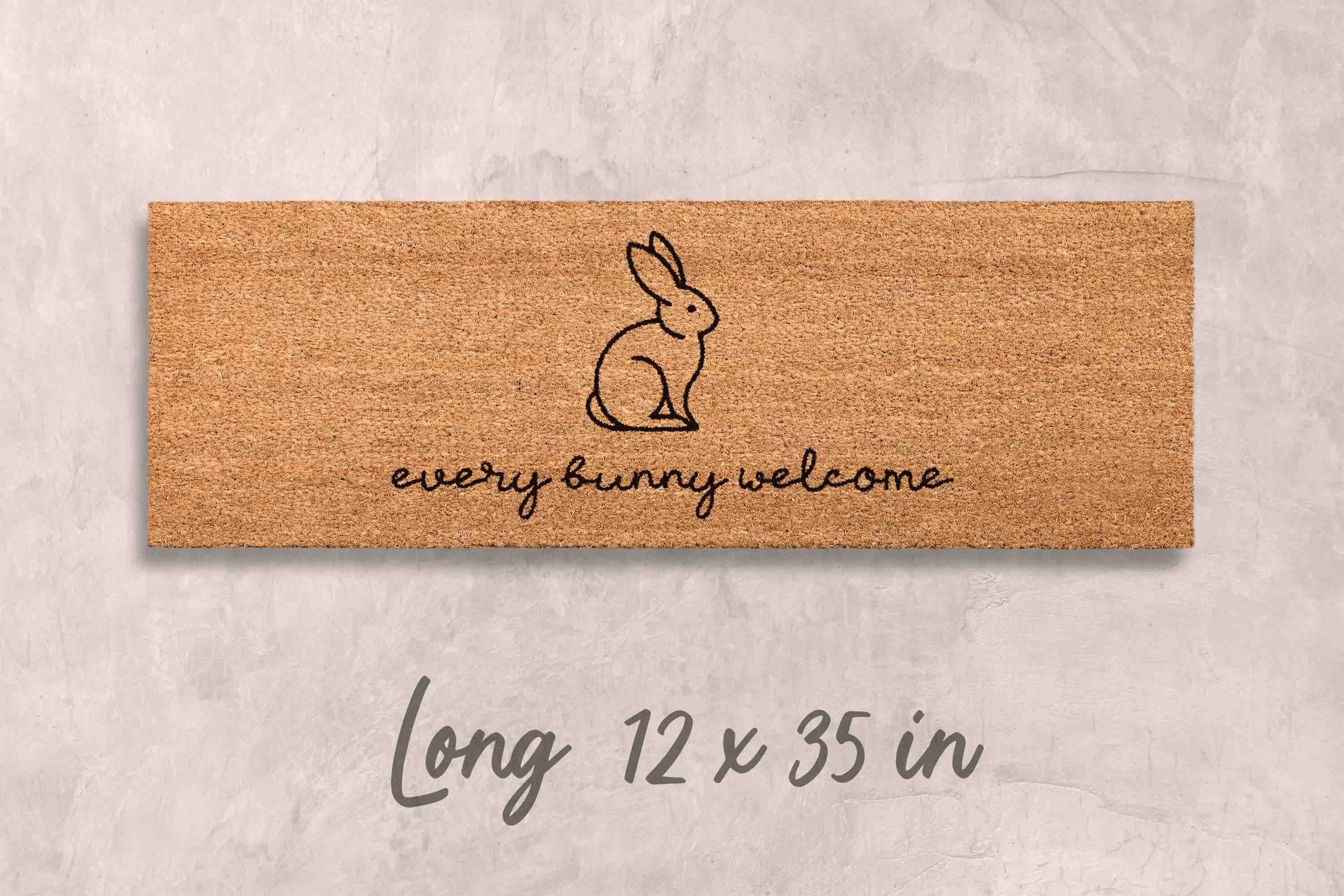 Funny Easter Bunny Doormat - Natural Coir with Latex Backing