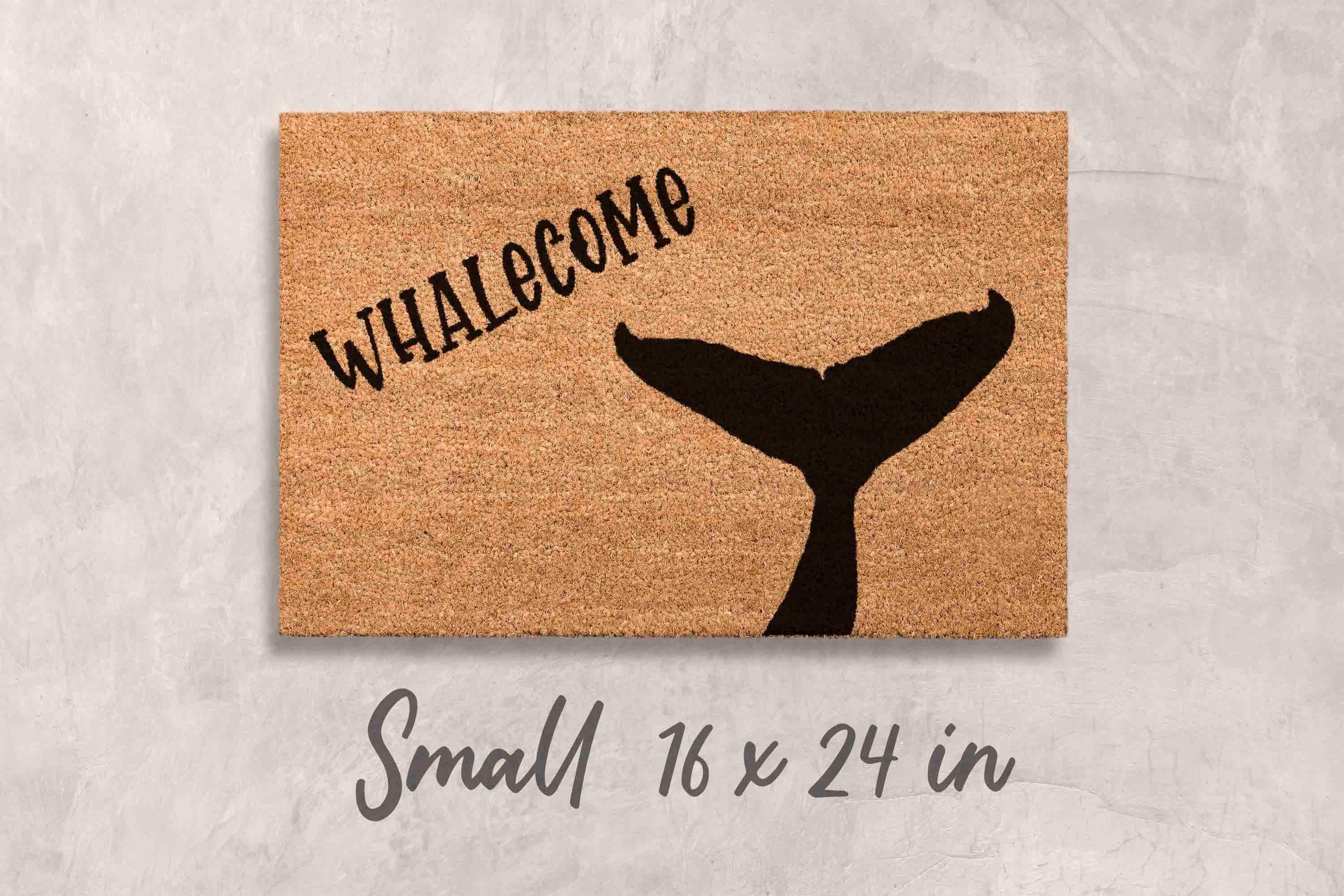 Whalecome Doormat: Funny Nautical Welcome Mat for Porch