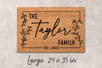 Custom Family Name Door Mat: Natural Coir - Latex Backing