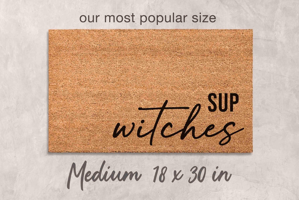 Halloween Door Mat: Sup Witches Saying (Coir, Outdoor Use)