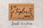Custom Family Name Door Mat: Natural Coir - Latex Backing