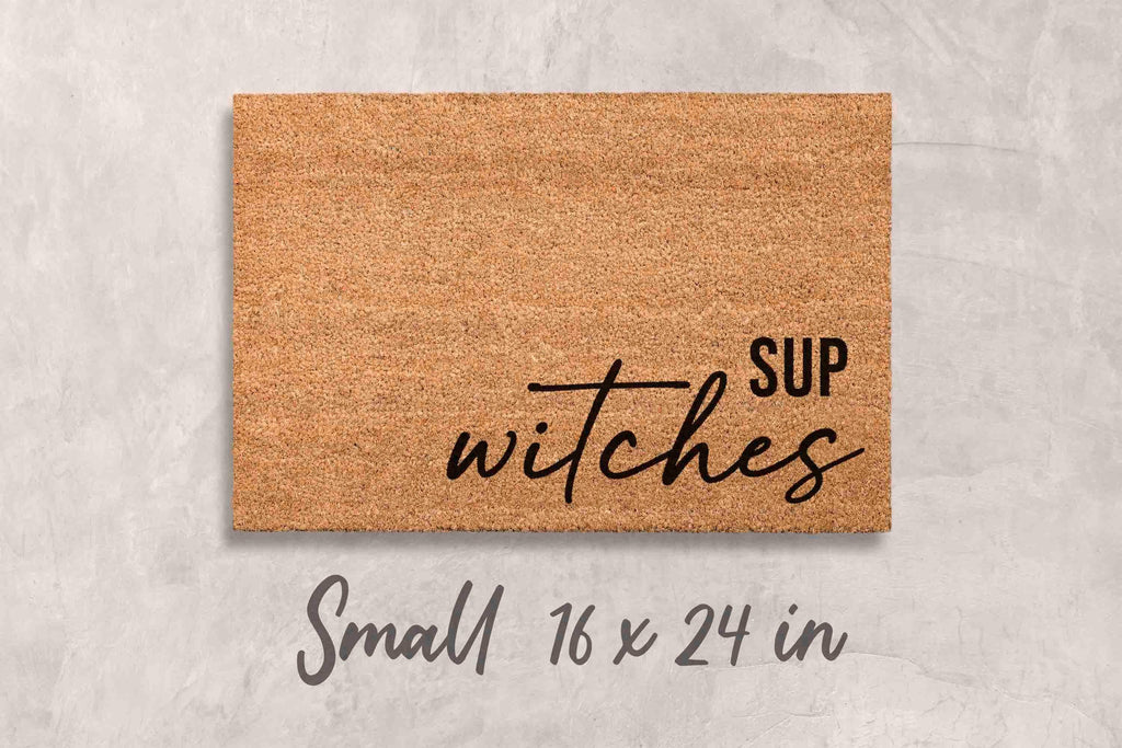 Halloween Door Mat: Sup Witches Saying (Coir, Outdoor Use)