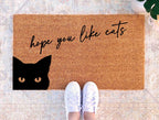 Funny Cat Doormat: 'Hope You Like Cats' Welcome Mat