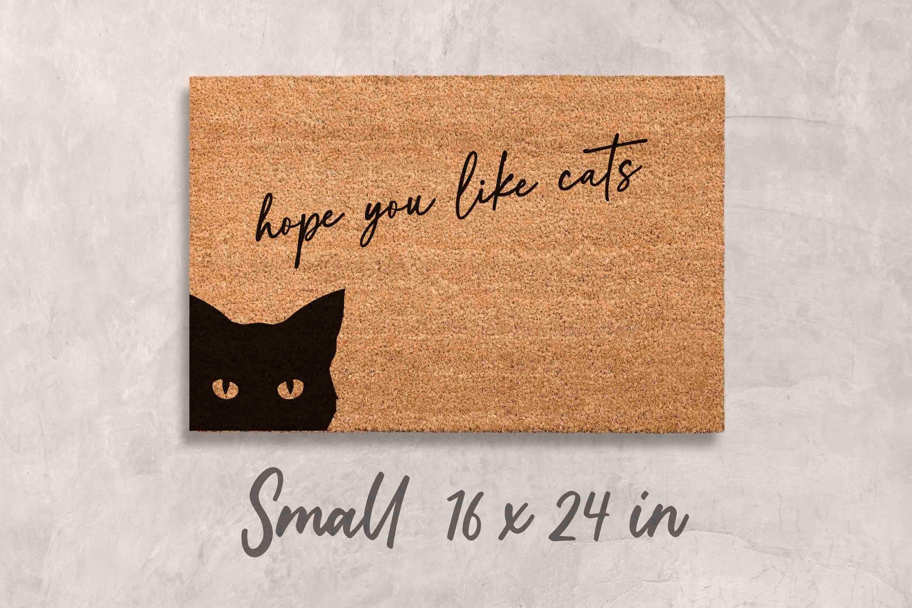 Funny Cat Doormat: 'Hope You Like Cats' Welcome Mat