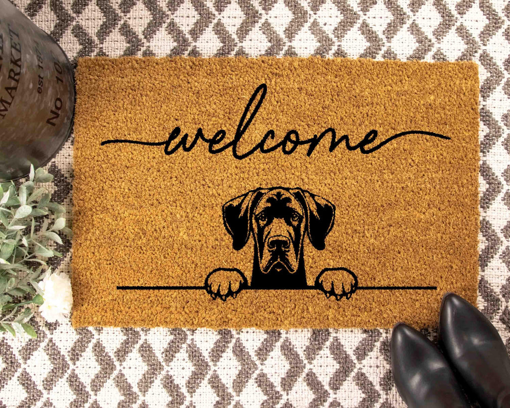 Great Dane Doormat Natural Coir Welcome Mat (Dog Lover Gift)
