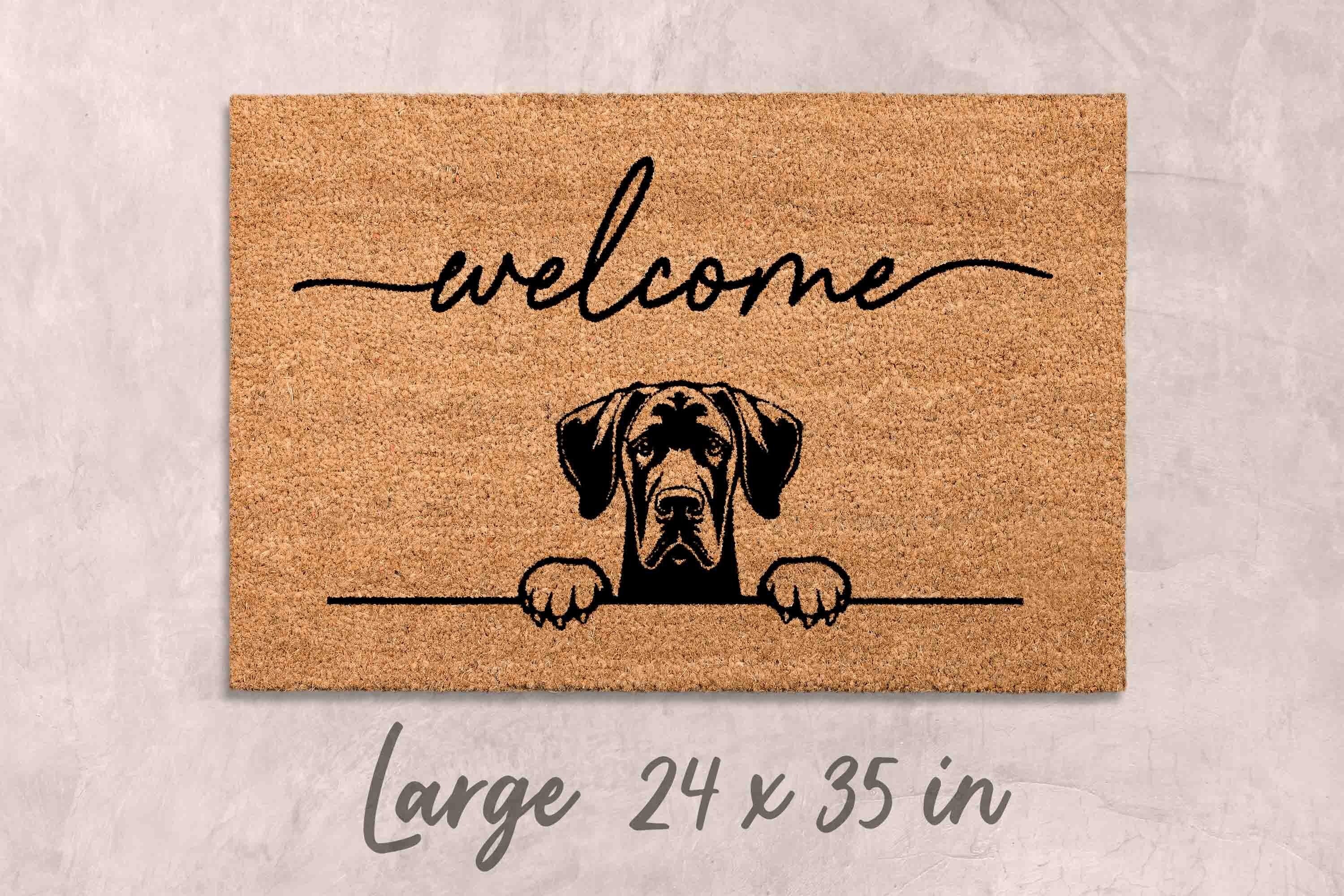 Great Dane Doormat Natural Coir Welcome Mat (Dog Lover Gift)