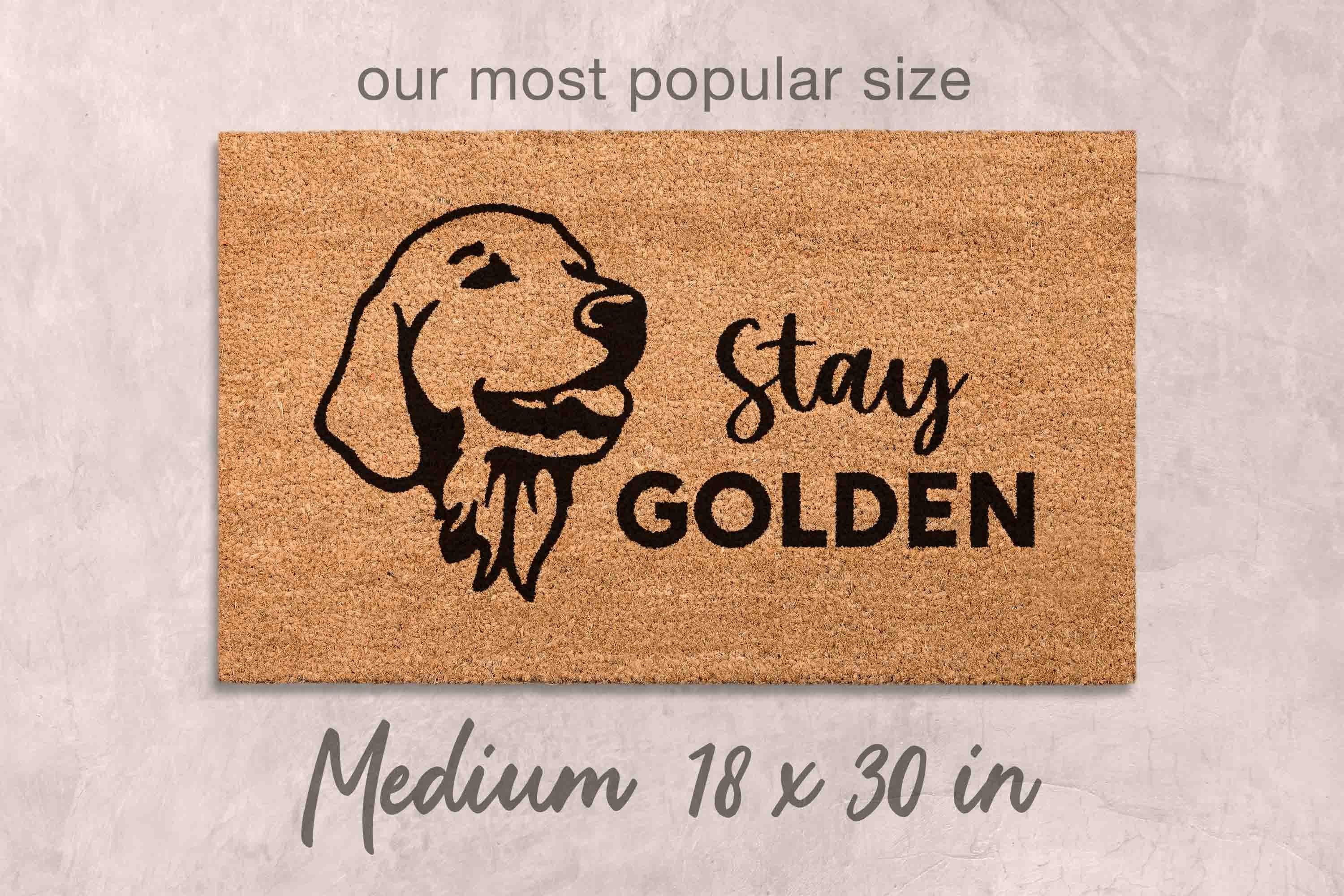 Golden Retriever Doormat: Funny Dog Mat - Natural Coir Fiber
