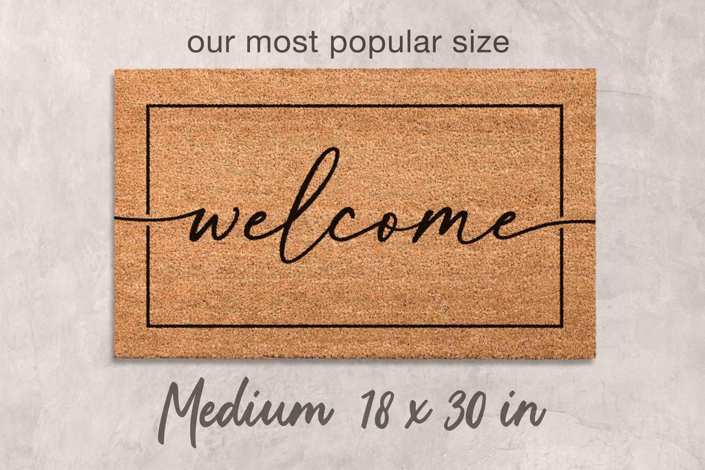 Welcome Doormat: Classic Design (Natural Coir, Latex)