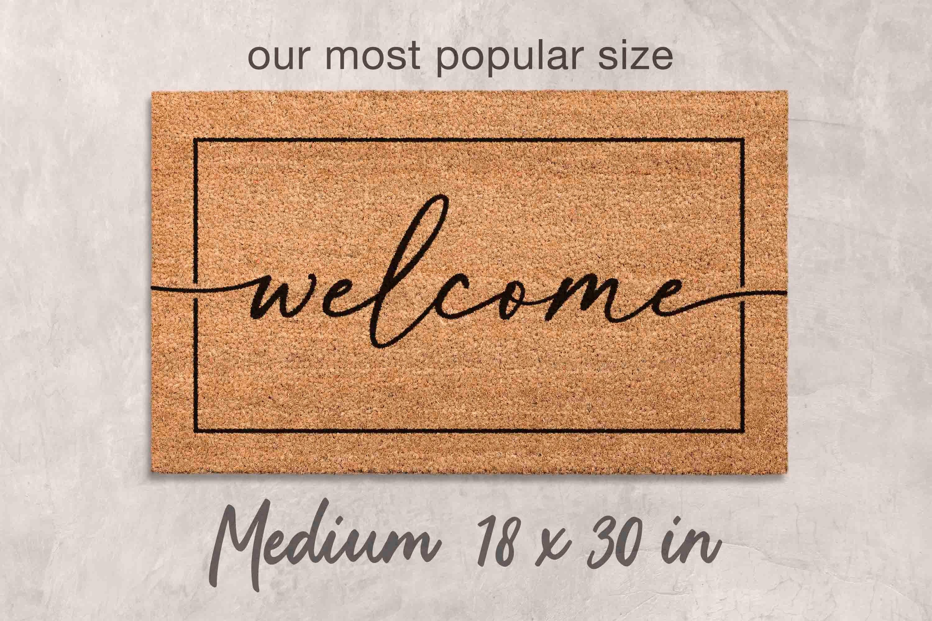 Welcome Doormat: Classic Design (Natural Coir, Latex)