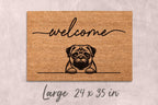 Pug Door Mat - Natural Coir with Latex Backing