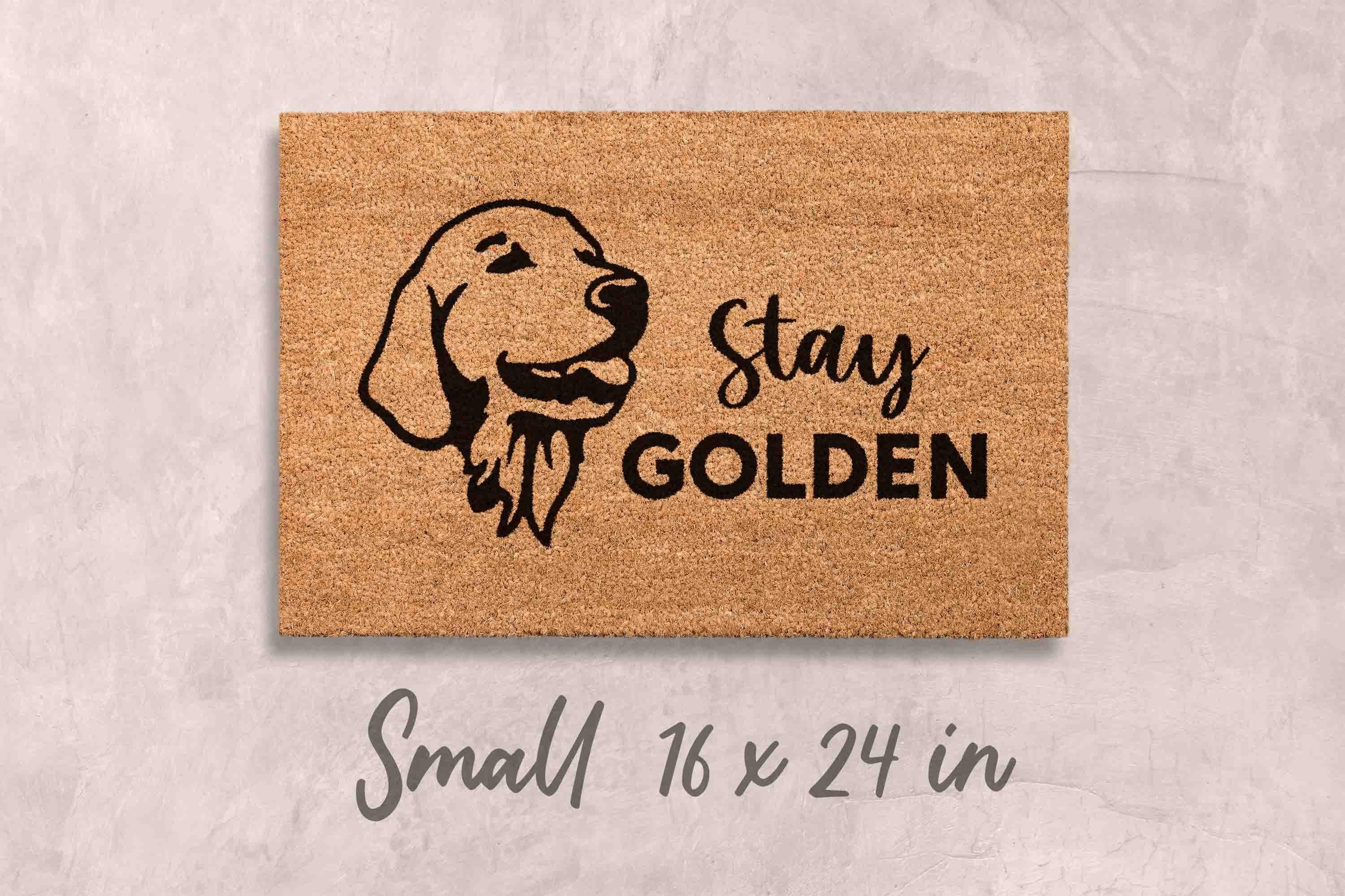 Golden Retriever Doormat: Funny Dog Mat - Natural Coir Fiber