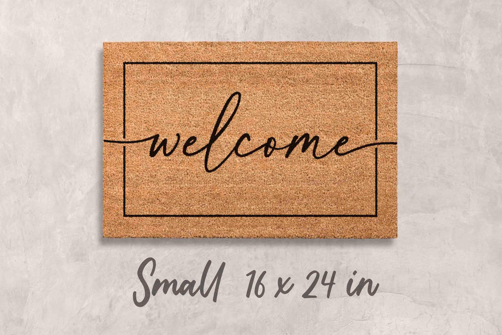 Welcome Doormat: Classic Design (Natural Coir, Latex)