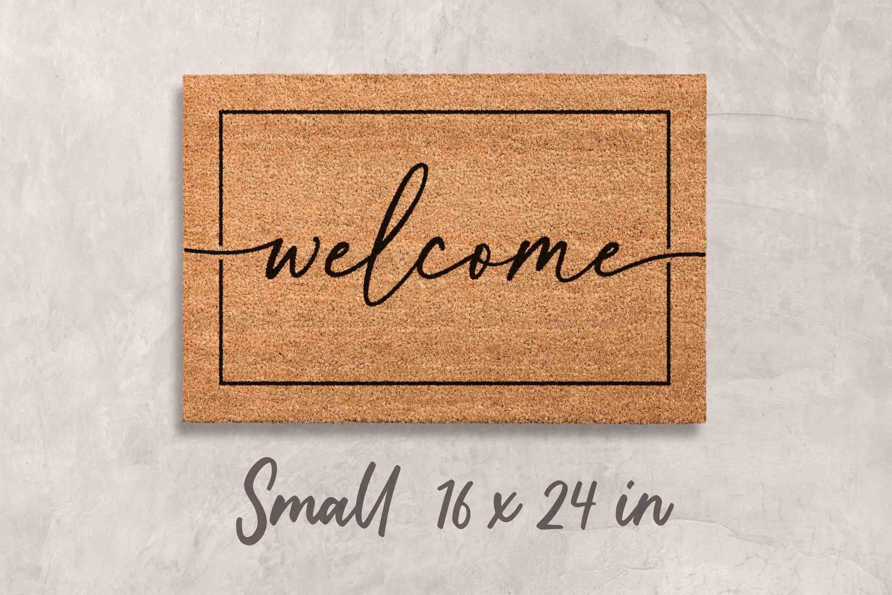 Welcome Doormat: Classic Design (Natural Coir, Latex)