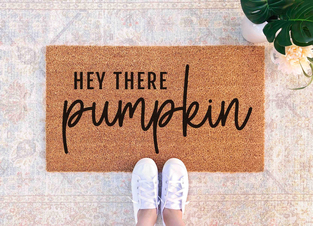 Fall Doormat: Hey There Pumpkin Design - Cozy Autumn Porch Decor