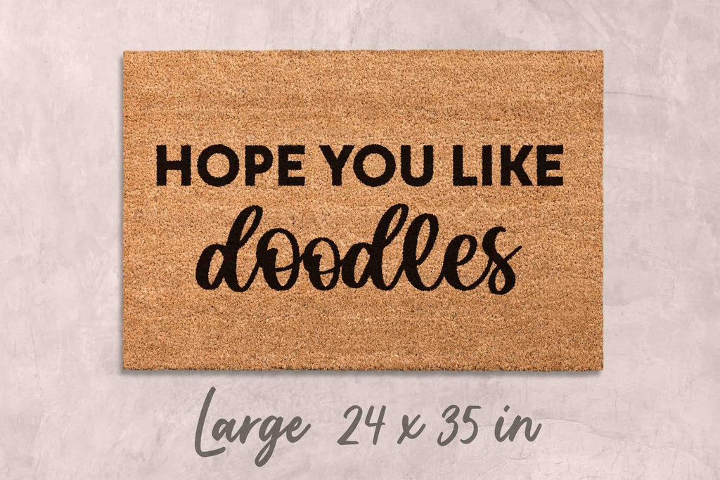 Doodle Doormat: Unique Dog Owner Gift (Natural Coir, Latex)