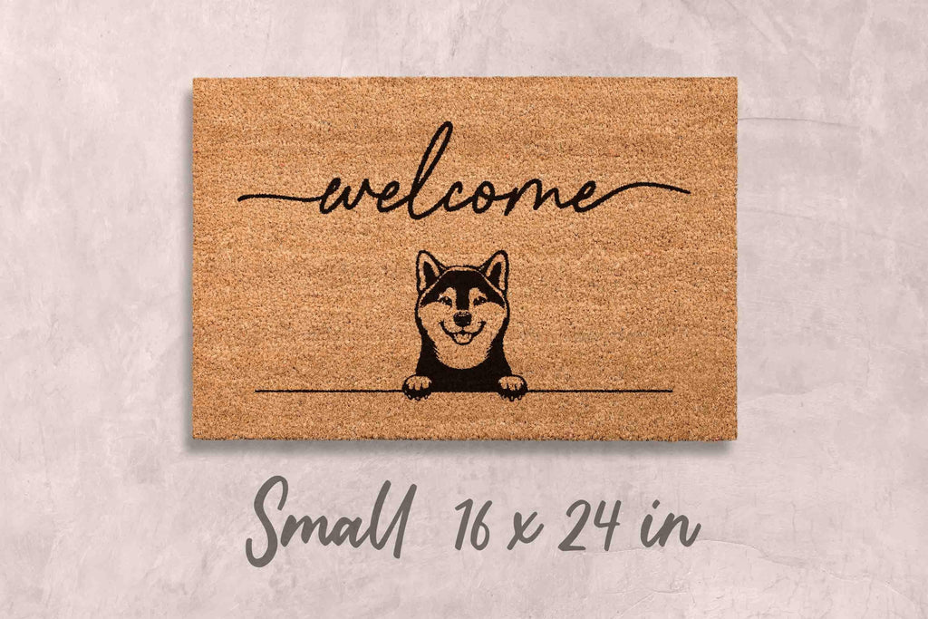 Shiba Inu Door Mat: Cute Dog Design (Natural Coir, Latex)