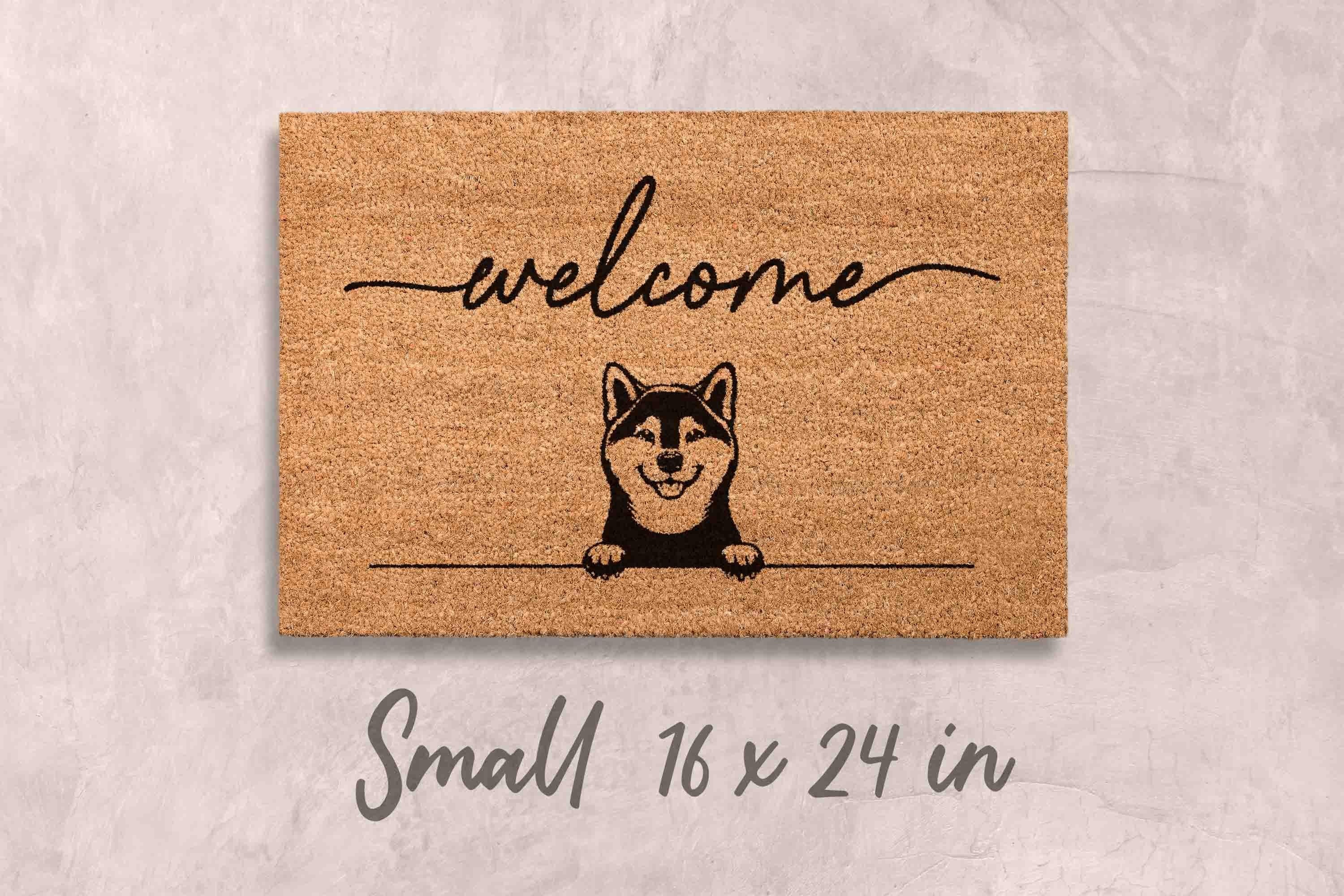 Shiba Inu Door Mat: Cute Dog Design (Natural Coir, Latex)